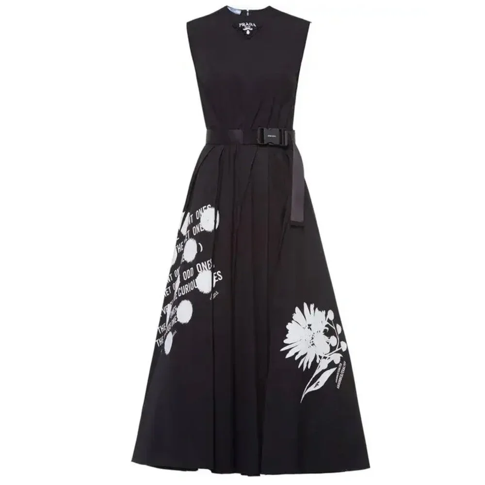 Floral-Print Cotton-Poplin Midi Dress Size 38 IT, Xs/S US NEW - Picture 9 of 16